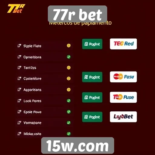 Métodos de pagamento disponíveis no 77r bet